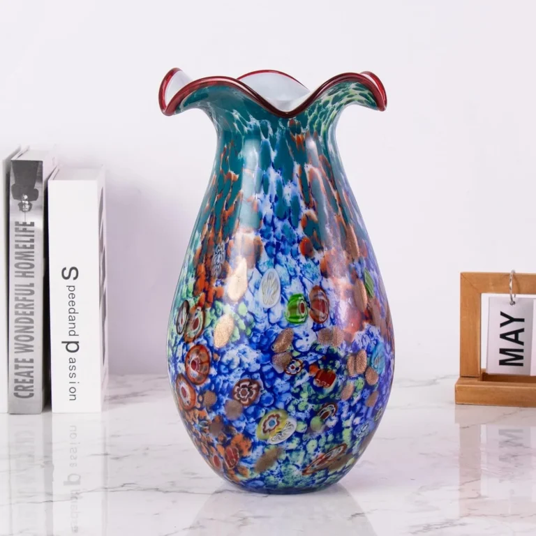 KAMMAK Hand-Blown Colored Glass Vase, 7.1"L x 3.4"W x 13.3"H – 8HPHL046 – product image 4