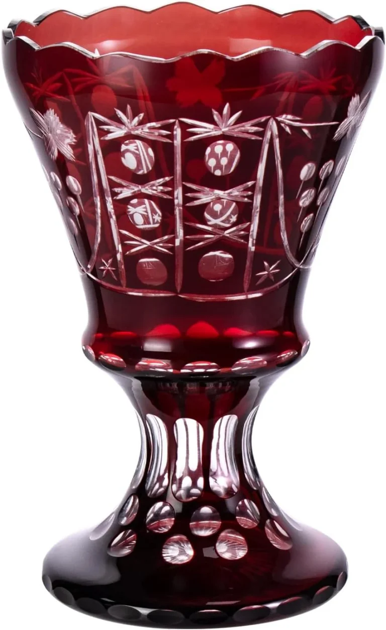 KAMMAK Hand-Blown Colored Glass Vase, 7.7"L x 4.4"W x 12"H – 8HPCM023 – product image 1