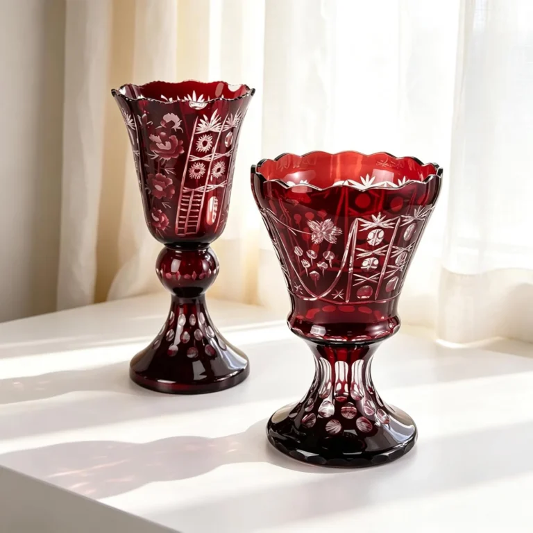KAMMAK Hand-Blown Colored Glass Vase, 7.7"L x 4.4"W x 12"H – 8HPCM023 – product image 4