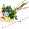 Pastel artificial rose stems laid flat with approximate length KAMMAK 8KPFZH012 home decor product shape and proportion detail image 3