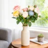 Soft multicolor roses displayed in a cream vase KAMMAK 8KPFZH012 home decor product scale and proportion view image 6