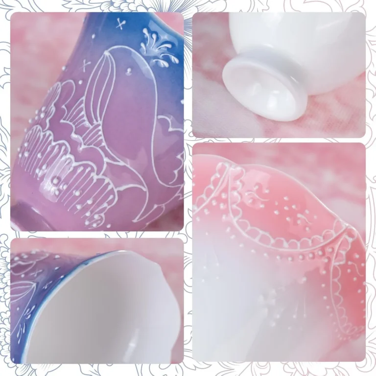 White motifs scalloped rims and gradient ceramic finishes