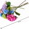 Mixed hydrangea bouquet laid flat with approximate length KAMMAK 8KPFZH016 home decor product shape and proportion detail image 3