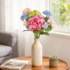 Pink and blue artificial bouquet in a cream table vase KAMMAK 8KPFZH016 home decor product scale and proportion view image 6