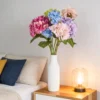 Mixed hydrangea-style flowers in a tall white vase KAMMAK 8KPFZH016 home decor product decorative craft detail image 7