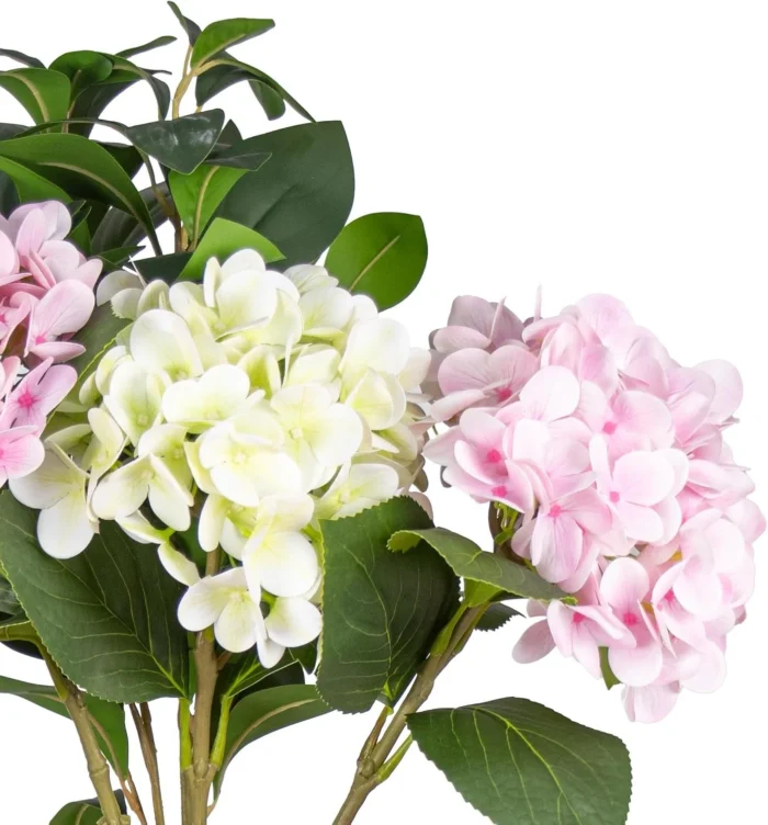 Close-up of pale pink and ivory artificial hydrangea petals KAMMAK 8KPFZH006 home decor product close-up material detail image 4