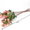 Pink artificial rose stems laid flat with approximate length KAMMAK 8KPFZH001 home decor product shape and proportion detail image 3