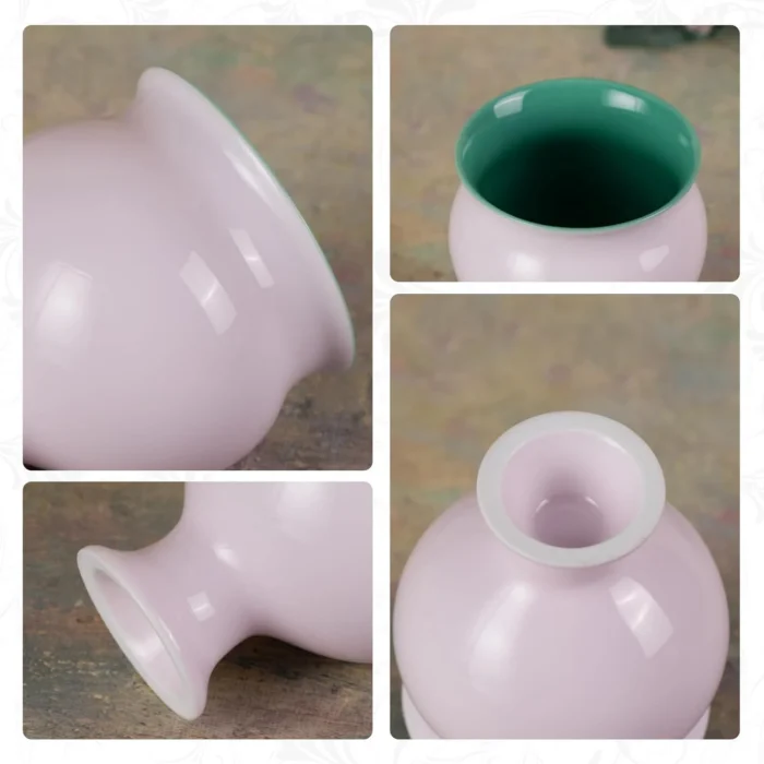 Glazed rims stems and bases of the colorful tea cups KAMMAK 7KPSP676N+677N ceramic cup and saucer styled home decor setting image 5