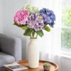 Pink and purple hydrangea bouquet in a cream table vase KAMMAK 8KPFZH008 home decor product scale and proportion view image 6