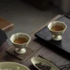 Single reed green porcelain cup filled with tea KAMMAK 7KPSP701N ceramic cup and saucer decorative craft detail image 7