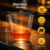 Tapered crystal whiskey glass dimensions and 11.83 oz capacity KAMMAK 7KPSP772N whiskey glasses side angle view showing silhouette