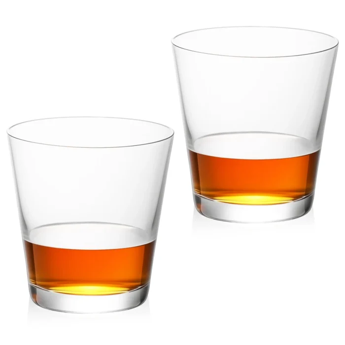 KAMMAK tapered crystal whiskey glasses set of two KAMMAK 7KPSP772N whiskey glasses front view for product display