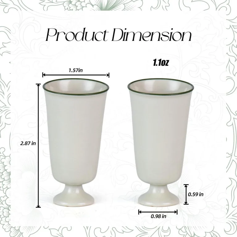 KAMMAK 718N 1.1 oz footed ceramic tea cup dimensions
