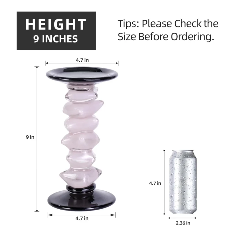 KAMMAK Pink Art Glass Pillar Candle Holder - SYX18 - product image 2