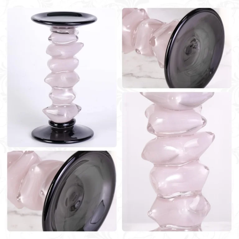 KAMMAK Pink Art Glass Pillar Candle Holder - SYX18 - product image 4