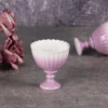 Single KAMMAK 702N purple fluted tea cup on its short foot KAMMAK 7KPSP702N ceramic cup and saucer close-up material texture detail image 4