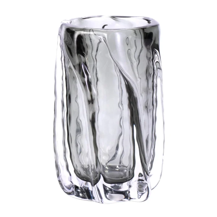 KAMMAK Smoky Clear Hand-Blown Art Glass Vase - SYX028 - product image 1 KAMMAK 8HPSYX028 glass vase front view for product display