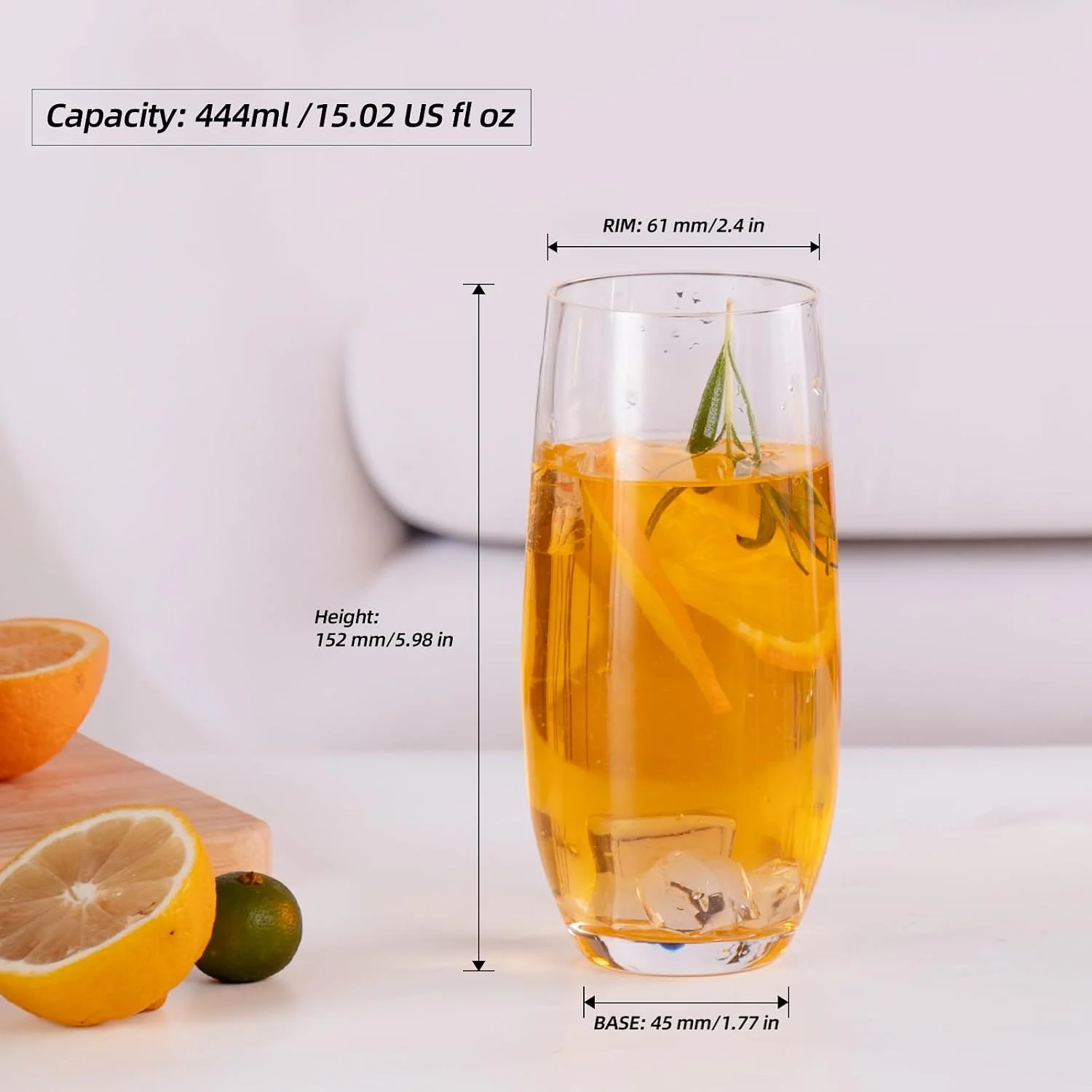 KAMMAK 771N 444 ml tapered highball glass dimensions