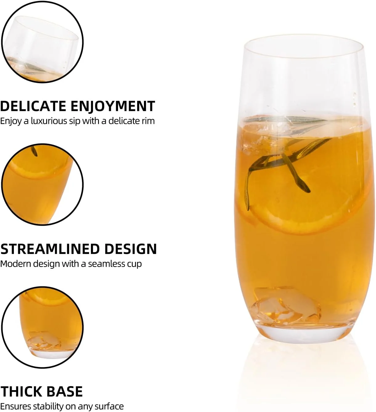 KAMMAK 771N highball glass showing tapered body and weighted base