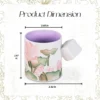 KAMMAK lotus ceramic tea mug dimensions and square handle width KAMMAK 7KPSP434N ceramic cup and saucer decorative craft detail image 7