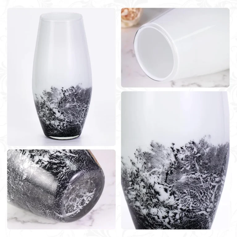 KAMMAK White Smoke Hand-Blown Art Glass Vase - SYX027 - product image 4