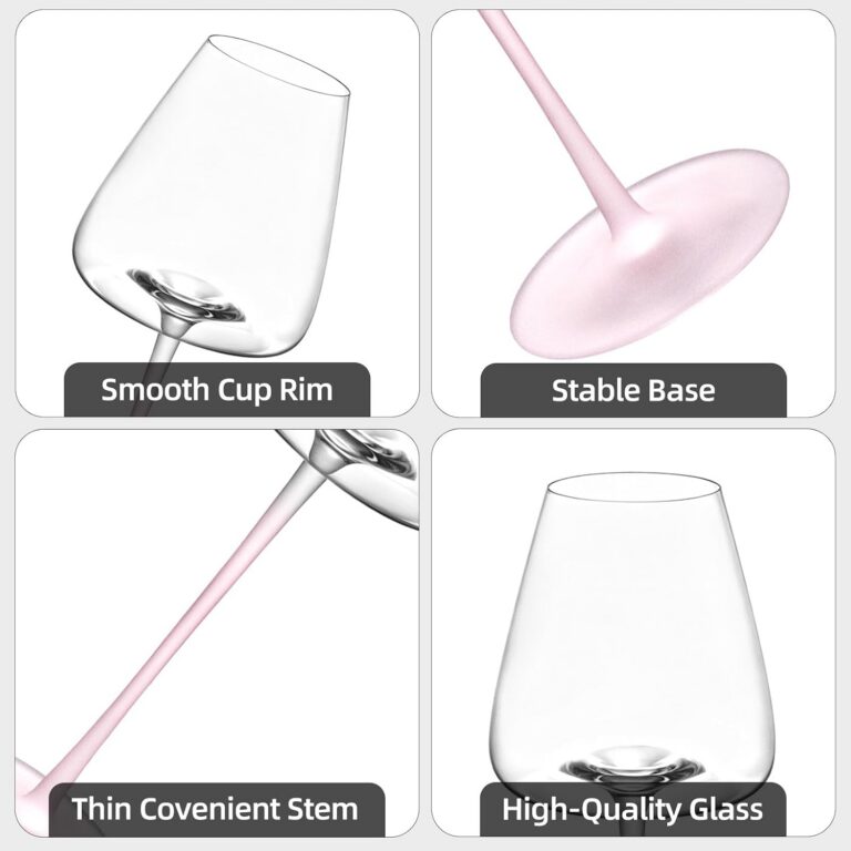 KAMMAK Crystal Red Wine Glasses Set of 2, Bordeaux Stemmed Glasses, XH056 – detail view 4