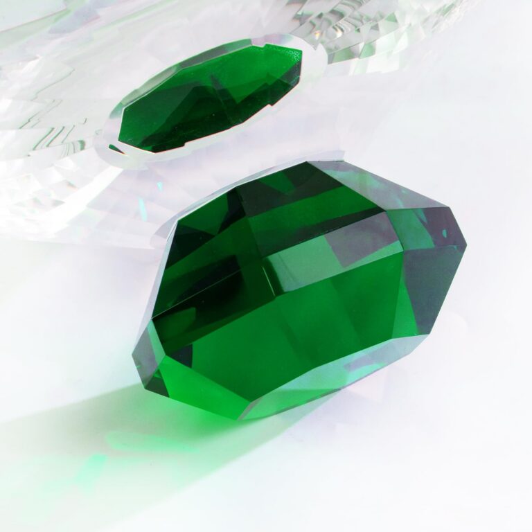 KAMMAK Large Green Crystal Glass Fruit Bowl – WY040 – detail view 3