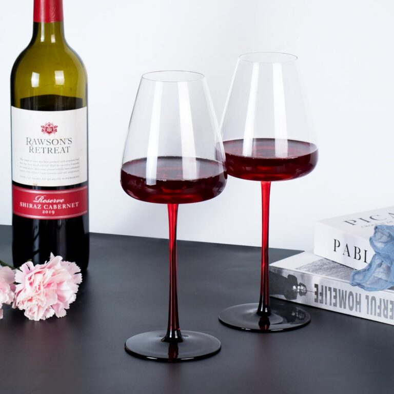KAMMAK Crystal Red Wine Glasses Set of 2, Bordeaux Stemmed Glasses, XH064 – detail view 2