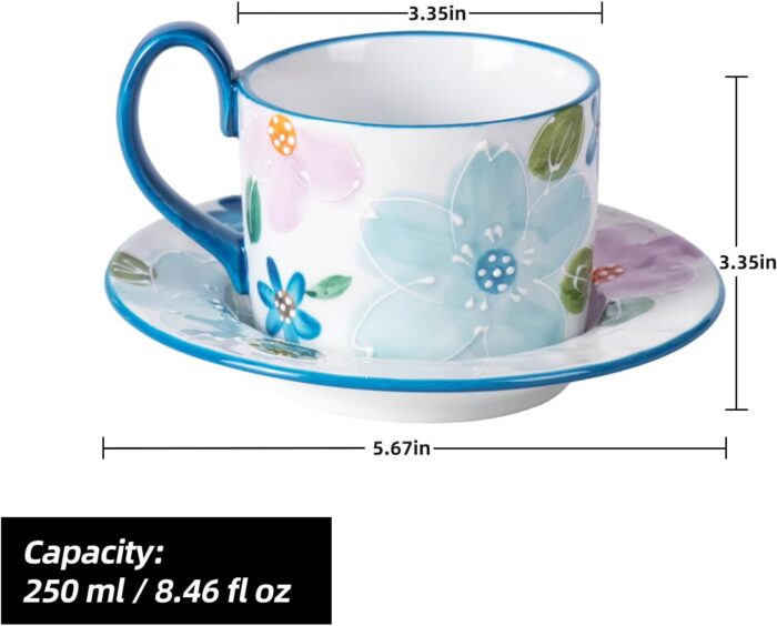 KAMMAK 8CZGX019 ceramic cup and saucer shape and proportion detail image 3