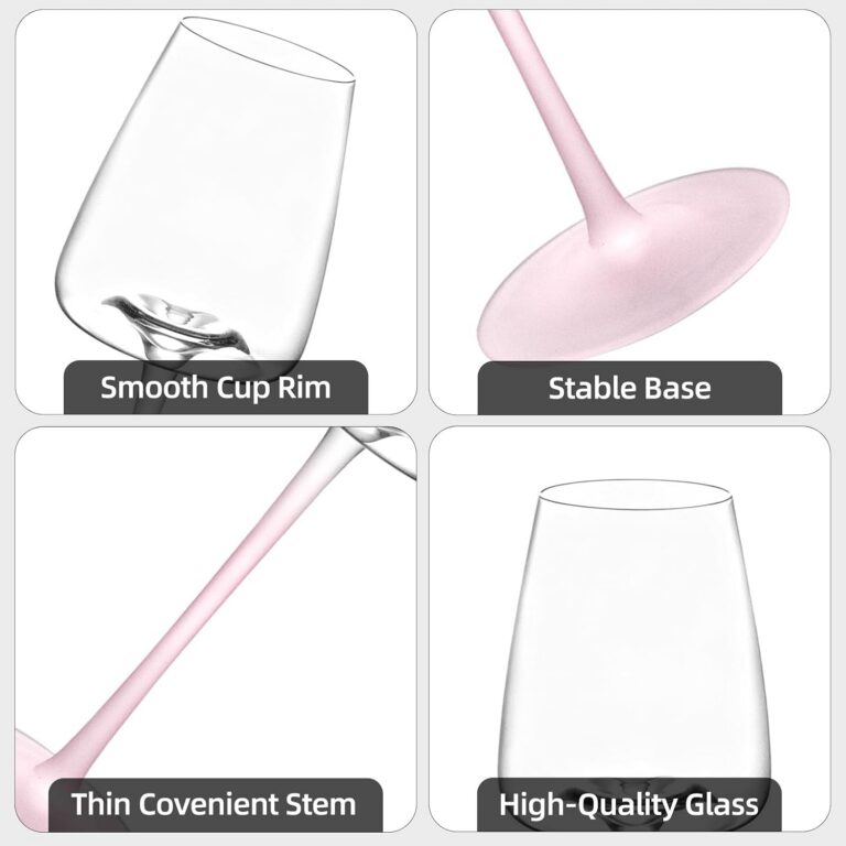 KAMMAK Crystal Red Wine Glasses Set of 2, Bordeaux Stemmed Glasses, XH055 – detail view 4
