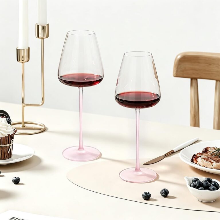 KAMMAK Crystal Red Wine Glasses Set of 2, Bordeaux Stemmed Glasses, XH056 – detail view 3