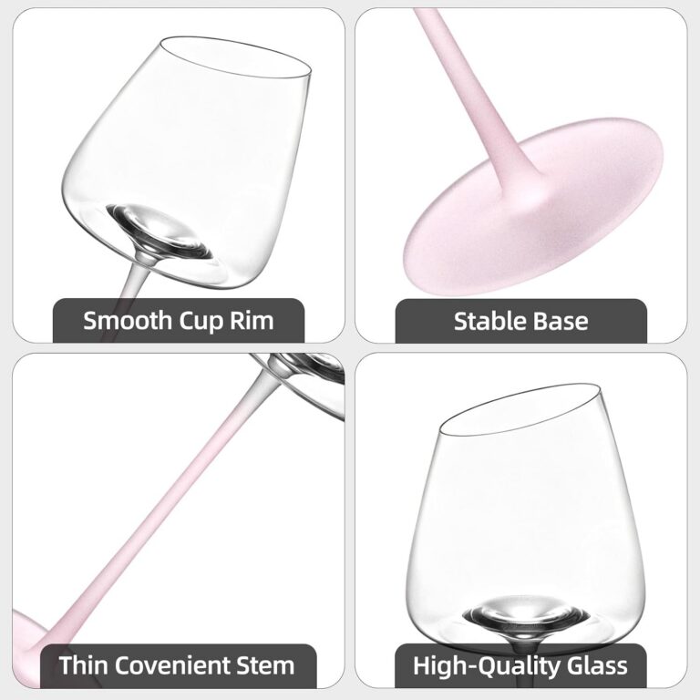 KAMMAK Crystal Red Wine Glasses Set of 2, Bordeaux Stemmed Glasses, XH058 – detail view 4