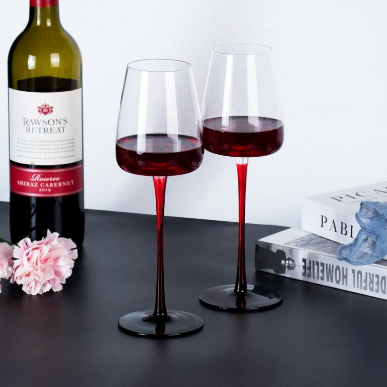 KAMMAK Crystal Red Wine Glasses Set of 2, Bordeaux Stemmed Glasses, XH063 – detail view 2