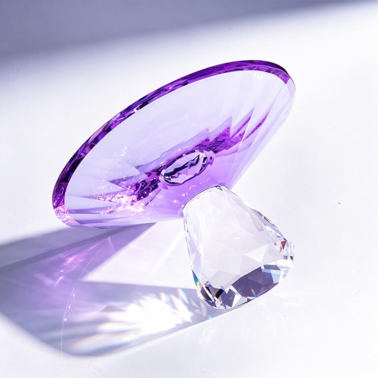 KAMMAK Purple Crystal Glass Pedestal Fruit Bowl – WY021 – detail view 3