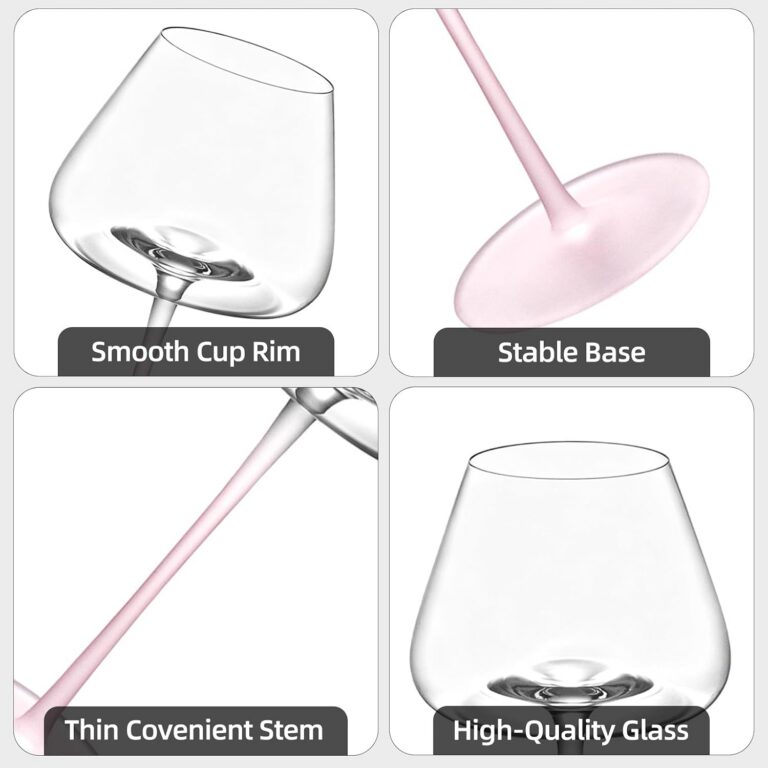 KAMMAK Crystal Red Wine Glasses Set of 2, Bordeaux Stemmed Glasses, XH057 – detail view 4