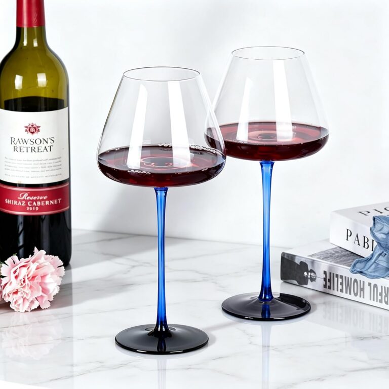 KAMMAK Crystal Red Wine Glasses Set of 2, Bordeaux Stemmed Glasses, XH048 – detail view 1