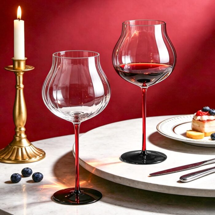 KAMMAK 8KPXH060 wine glasses side angle view showing silhouette