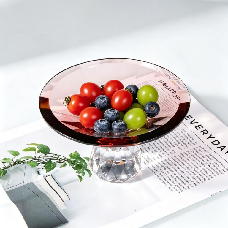 KAMMAK Coffee Crystal Glass Pedestal Fruit Bowl – WY024 – detail view 2