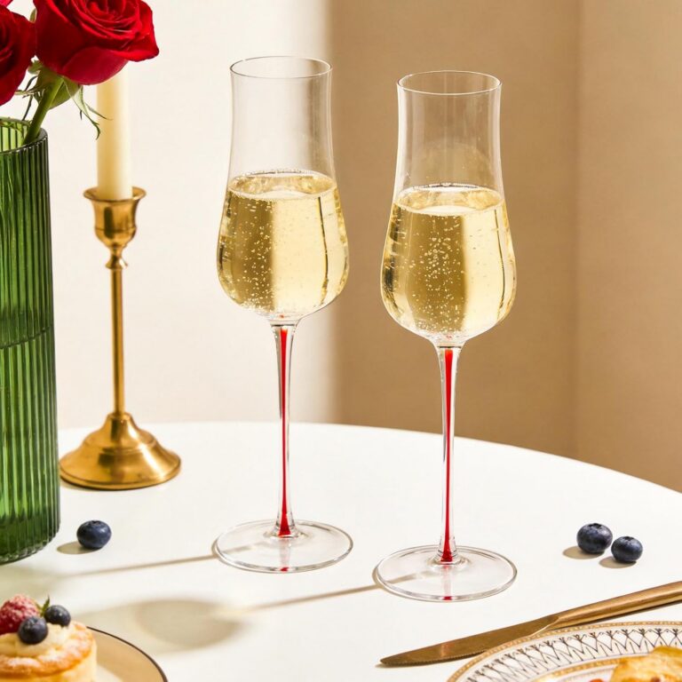 KAMMAK Champagne Flutes Set of 2, Stemmed Champagne Glasses, DY001 – detail view 1