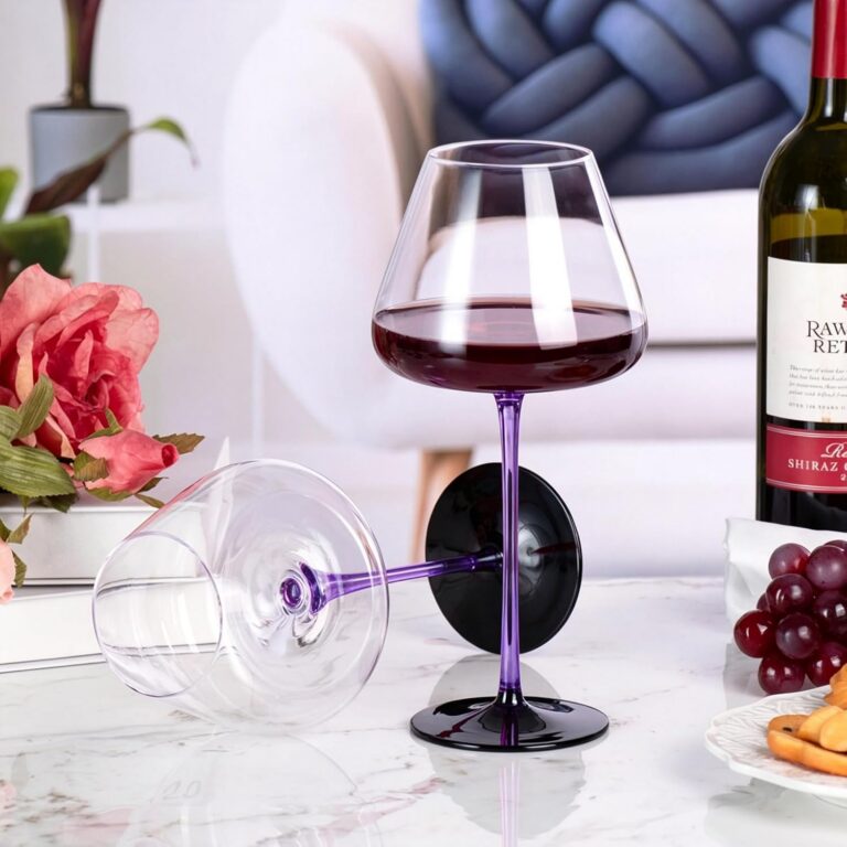 KAMMAK Crystal Red Wine Glasses Set of 2, Bordeaux Stemmed Glasses, XH040 – detail view 3