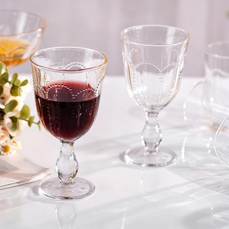 KAMMAK Wine Glasses Set of 2, 340ML Hand Blown Bordeaux Glass – OJ007 – detail view 3