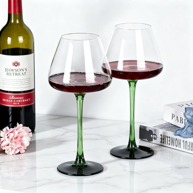 KAMMAK Crystal Red Wine Glasses Set of 2, Bordeaux Stemmed Glasses, XH044 – detail view 1