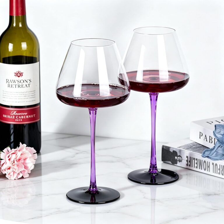 KAMMAK Crystal Red Wine Glasses Set of 2, Bordeaux Stemmed Glasses, XH040 – detail view 1