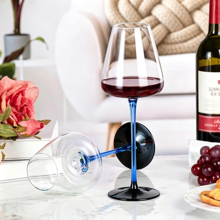 KAMMAK Crystal Red Wine Glasses Set of 2, Bordeaux Stemmed Glasses, XH049 – detail view 3