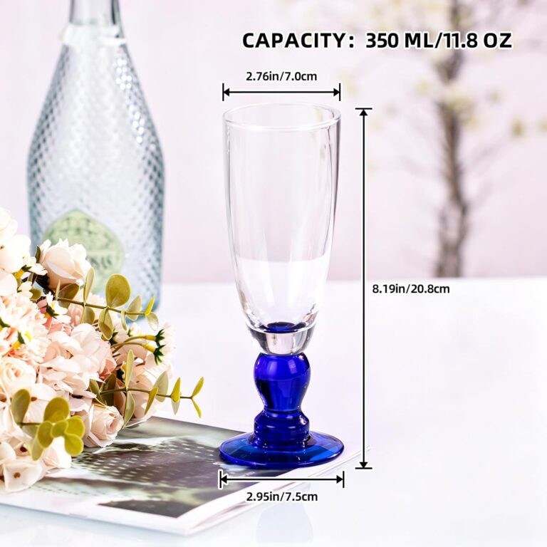 KAMMAK Cocktail Glasses Set of 2, 11.8 oz Crystal Glasses – HH001 – product dimensions
