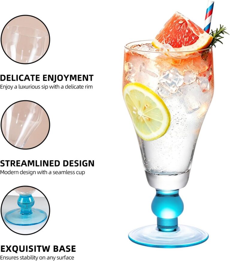 KAMMAK Cocktail Glasses Set of 2, 16.2 oz Crystal Glasses – HH004 – detail view 3