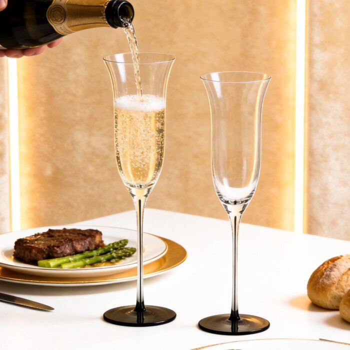 71U4aycmI9L._AC_SL1500_.jpg KAMMAK 8KPDY008 champagne flutes close-up material texture detail image 4