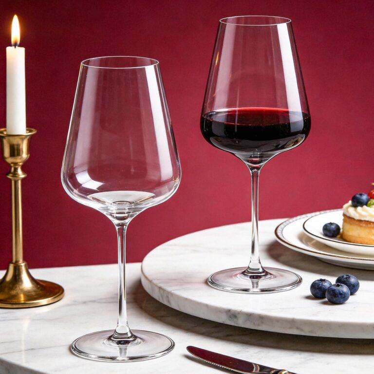 KAMMAK Crystal Red Wine Glasses Set of 2, Bordeaux Stemmed Glasses, DY030 – detail view 3