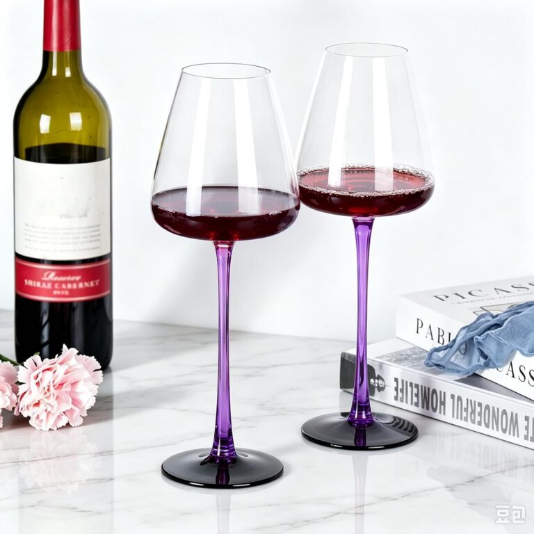 KAMMAK Crystal Red Wine Glasses Set of 2, Bordeaux Stemmed Glasses, XH042 – detail view 1