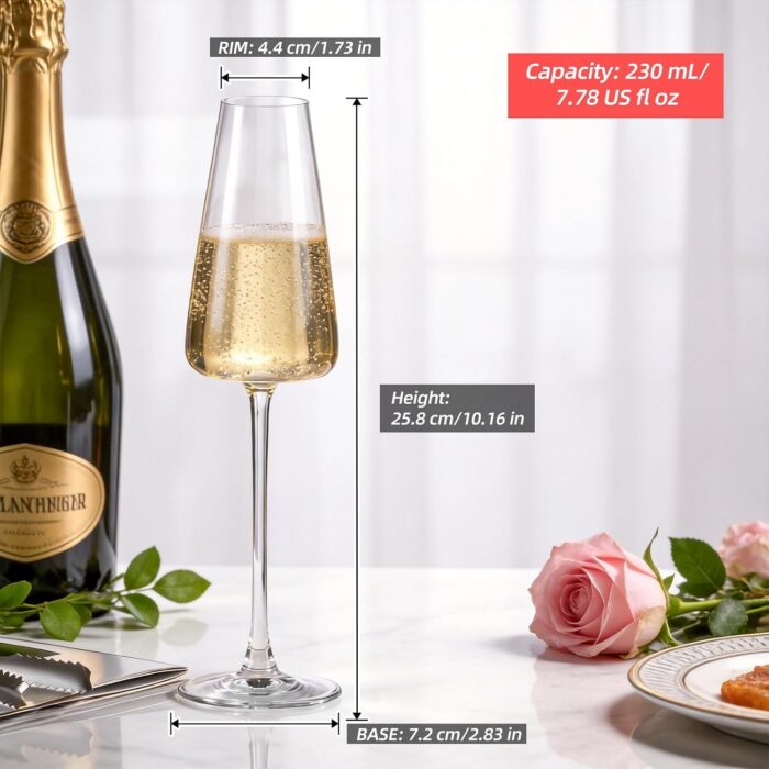 71iNi6VWrhL._AC_SL1500_.jpg KAMMAK 8KPDY036 champagne flutes shape and proportion detail image 3